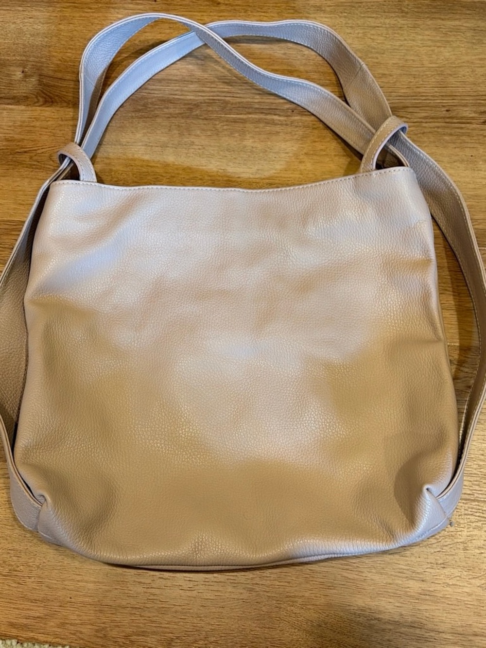 Vera Pelle Pebbled Light Taupe Shoulder Tote